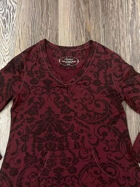 Soma Maroon and Dark Floral V-Neck Sweatshirt